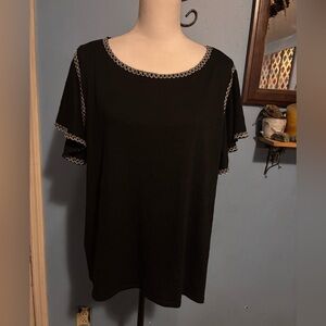 Max Studio, Black, Plus Sized, Top